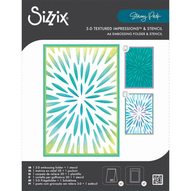 Sizzix • 3-d tief a6 stencil burst of bright by stacey park