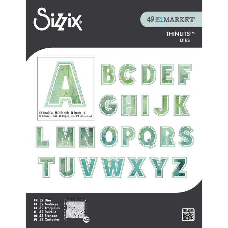 Load image into Gallery viewer, Sizzix • thinlits die set 52pcs this or that 2 inch alphabet by 49 and market

