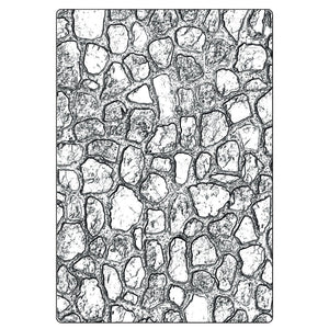 Sizzix • 3d texture fades embossing folder cobblestone large a5 by tim holtz