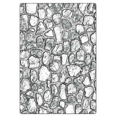 Sizzix • 3d texture fades embossing folder cobblestone large a5 by tim holtz