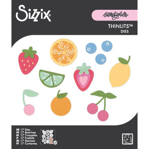 Sizzix • thinlits die set 17pcs fruit doodles by letters by shells