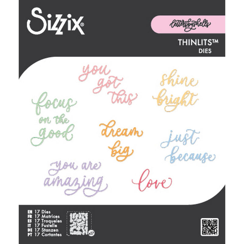 Load image into Gallery viewer, Sizzix • thinlits die set 16pcs cheerful phrases by letters by shells
