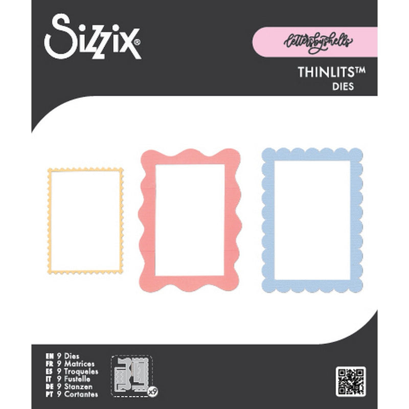 Load image into Gallery viewer, Sizzix • thinlits die set 9pcs fun borders by letters by shells
