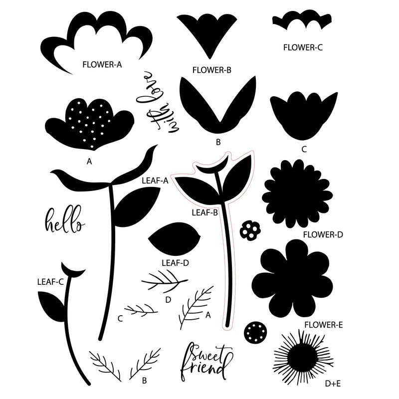 Load image into Gallery viewer, Sizzix • clear stamp set whimsy bloom nr.1 by catherine pooler 22pcs
