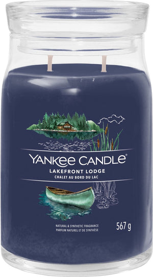 Yankee candle - lakefront lodge large jar geurkaars - 90 branduren - twee lonten