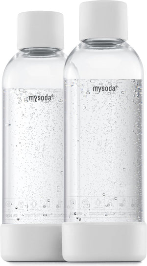 Mysoda - set van 2 herbruikbare flessen van 1 liter - wit- geschikt voor apparaten