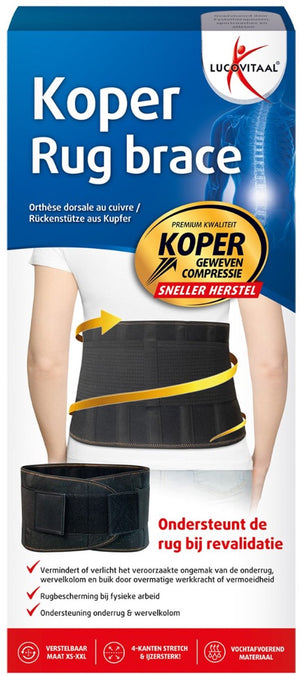 Lucovitaal koper brace rug (verstelbare maat xs-xxl) xs