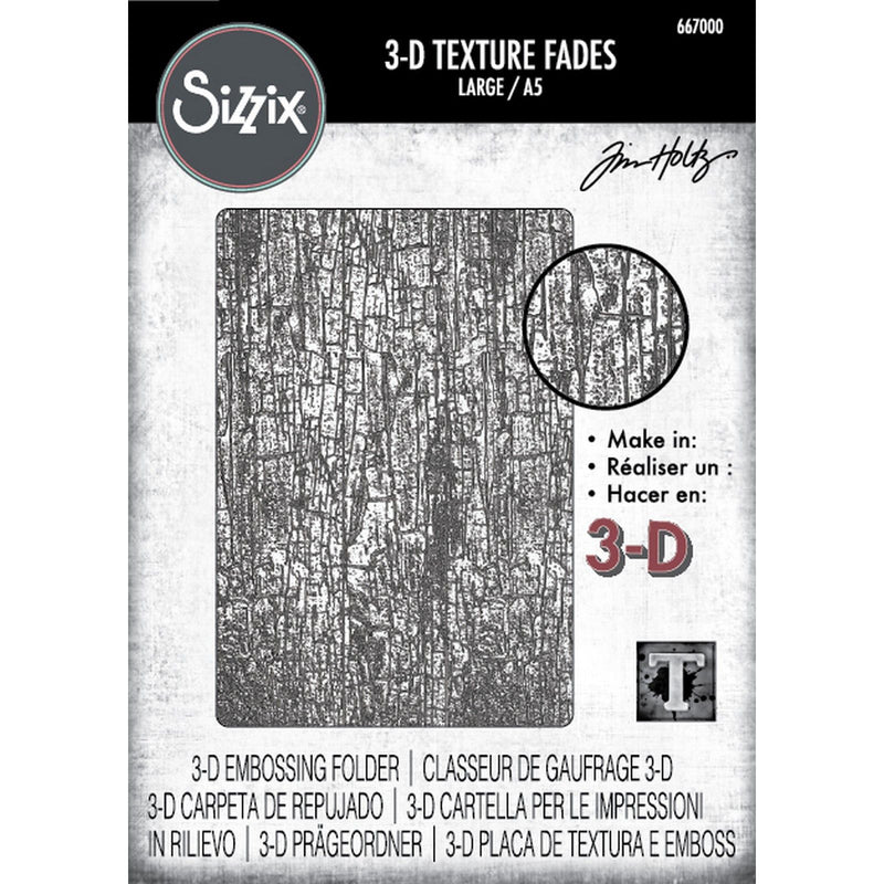 Load image into Gallery viewer, Sizzix • 3-d texture fades embossing folder cracked a5 by tim holtz
