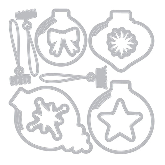Sizzix • clear stamp set with framelits baubles by 49 and market 30pcs