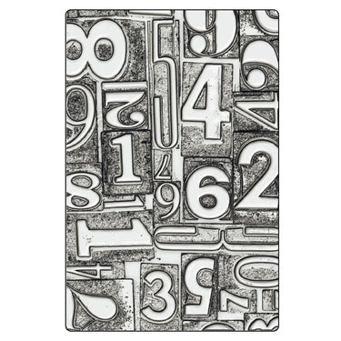 Sizzix • 3d texture fades embossing folder numbered large a5 by tim holtz