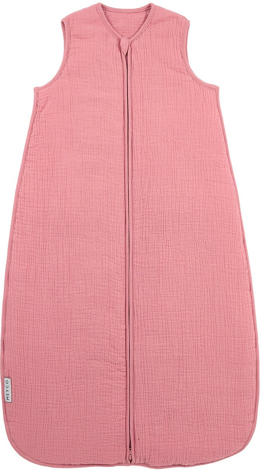 Meyco baby uni baby slaapzak gevoerd - pre-washed hydrofiel - rose - 110cm - 2.0 tog