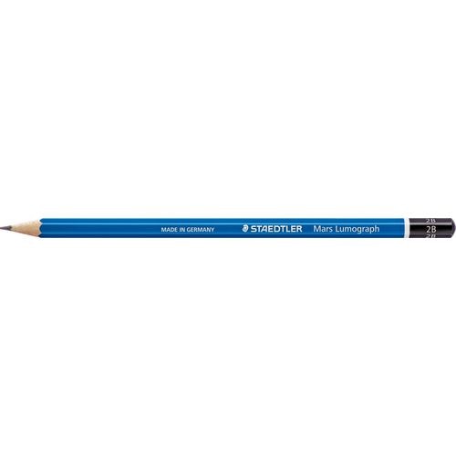 Houten potlood 2b blauw zwart staedtler mars lumograph 100