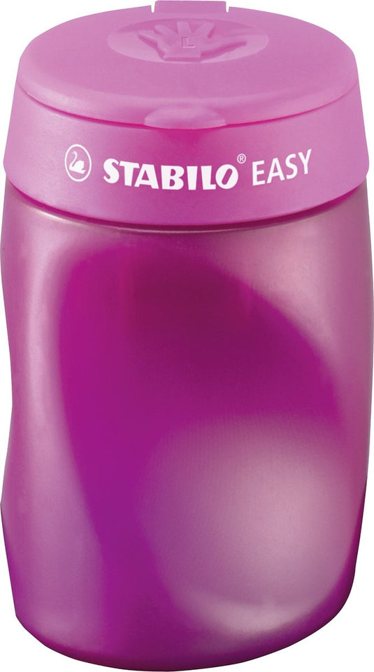 Stabilo easysharpener - ergonomische 3 in 1 puntenslijper - linkshandig - roze - geschikt voor alle potloden