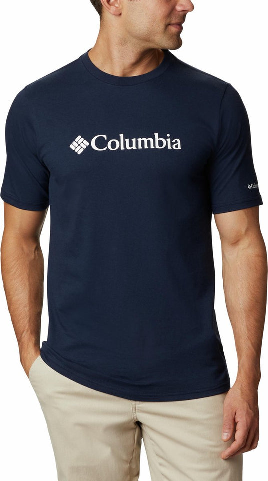 Columbia csc basic logo short sleeve - collegiate navy - heren - maat l