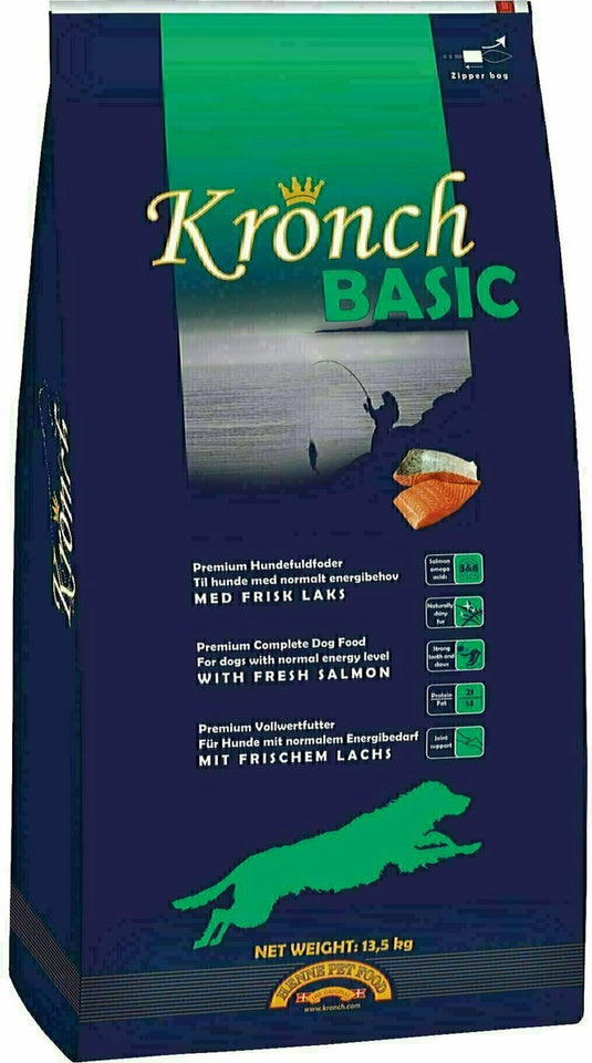 Kronch hondenvoer - zalm 13.5kg - compleet met glucosamine, omega-3 en -6, zonder kunstmatige toevoegingen