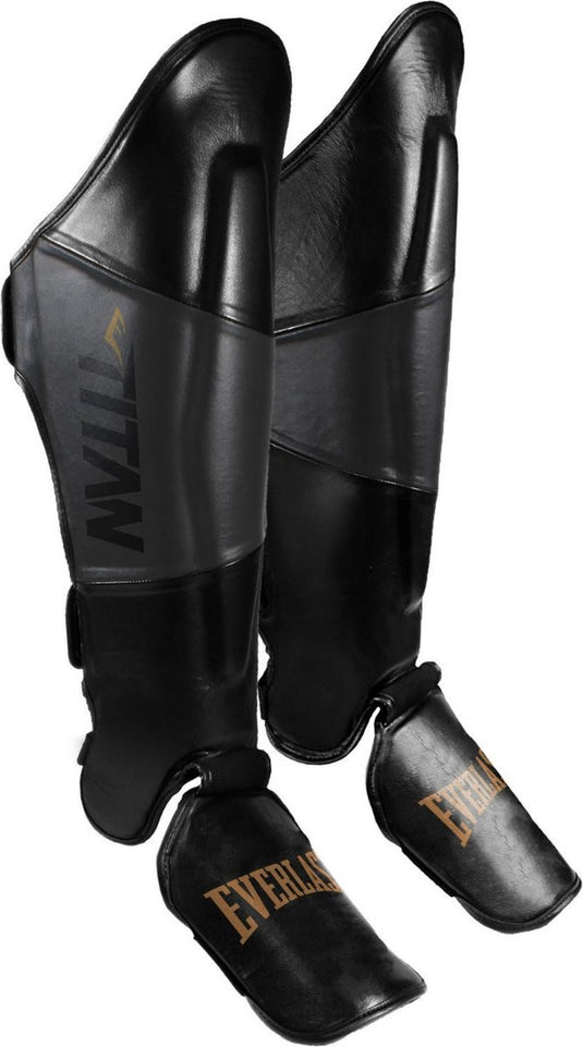 Everlast titan pro striking shin guards, black s