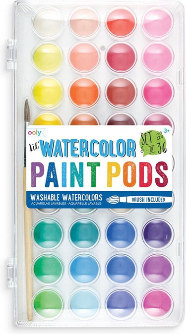 Ooly - lil' watercolor paint pods - waterverf - set van 36 heldere waterverfkleuren