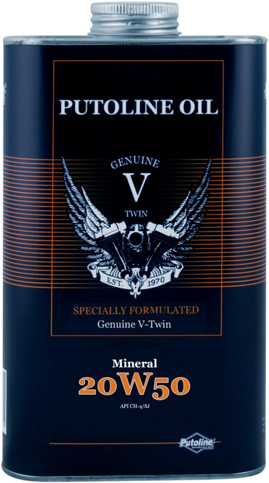 Putoline genuine v-twin mineral 20w50 olie 4t 1 liter blik