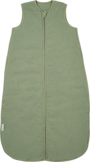 Meyco baby uni baby slaapzak gevoerd - pre-washed hydrofiel - olive green - 90cm - 2.0 tog