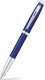 Sheaffer vulpen - 100 - glanzend blauw met chroom - penpunt m - inclusief convertor voor vulling - sf-e0933953