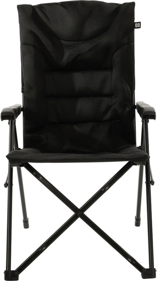Travellife barletta camping vouwstoel cross black - rugleuning in 3 standen verstelbaar - water- en uv-bestendig - draagtas inbegrepen