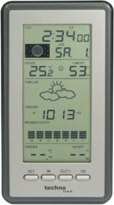 Technoline weerstation - ws 9040-it - 100x178x28mm - zilver grijs - met 1 buitensensor 100m - tl-ws9040-it