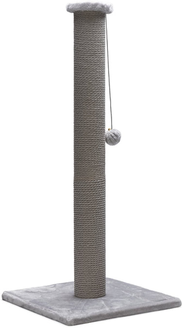 Beeztees serpa xl katten krabpaal - hoge krabpaal - met touw - met balletje - grijs - 40x40x90 cm