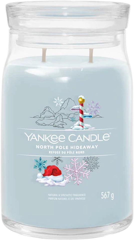 Yankee candle - north pole hideaway large jar geurkaars - 90 branduren - twee lonten