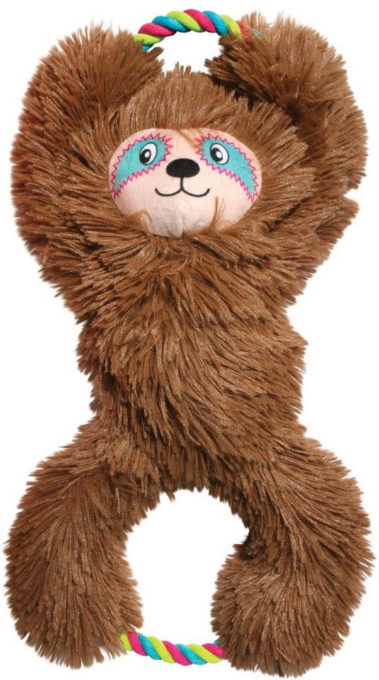 Kong tuggz luiaard - trek knuffel voor honden - 42 cm - bruin