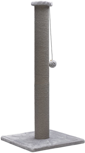 Beeztees serpa xl katten krabpaal - hoge krabpaal - met touw - met balletje - grijs - 40x40x90 cm