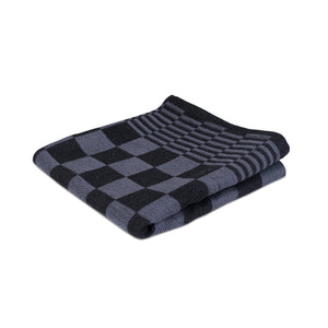 Wecoline weco theedoek geblokt zwart 70x70cm (6 stuks)