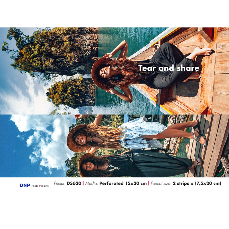 Load image into Gallery viewer, Dnp papier 2 rol à 200 st. 15x20 geperforeerd op 7,5x20 voor ds620
