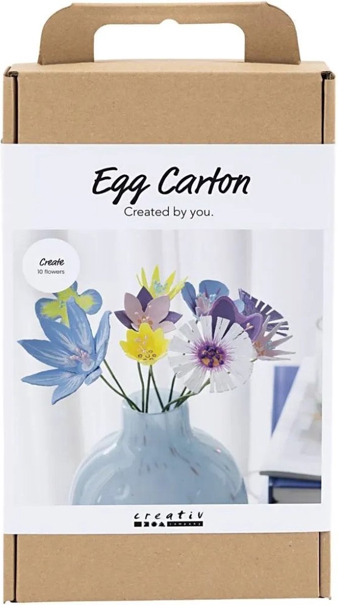 Cargue la imagen en el visor de la galería, Creativ company http: www.cchobby.nl hobbyset-bloemen-van-eierdozen-pastelkleuren-1-doos
