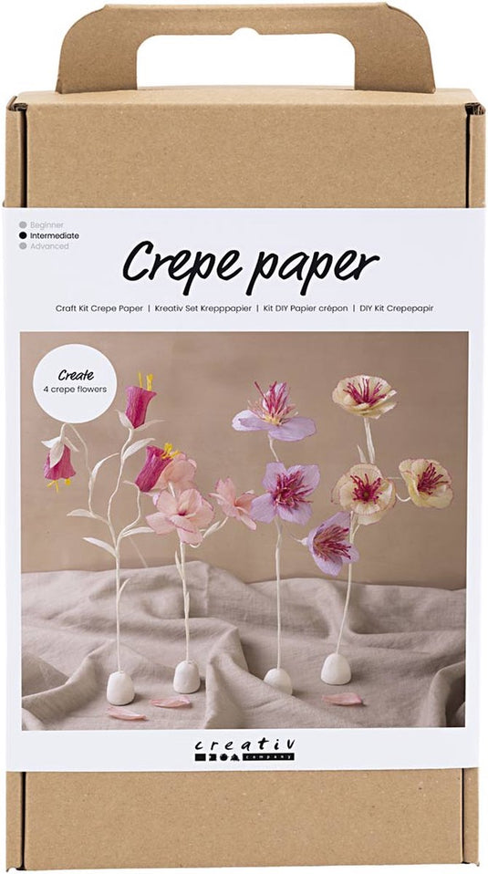 Creativ company hobbyset crepepapier bloem pastelkleuren