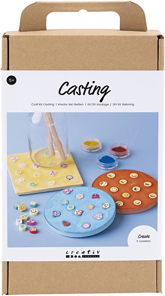 Afbeelding laden in galerijviewer, Creativ company hobbyset gieten tegels - blauw, rood en geel

