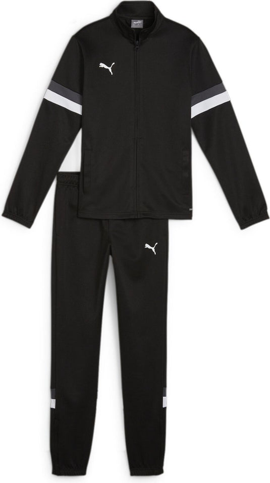 Puma teamrise tracksuit jr unisex trainingspak - black- black