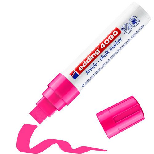 Windowmarker edding 4090 beitelvormige 4-15mm punt neon roze