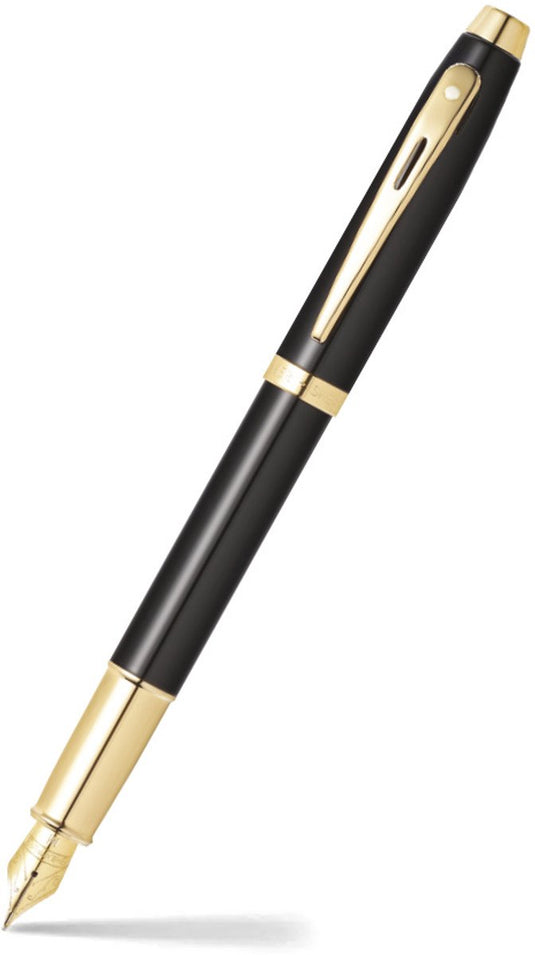 Sheaffer vulpen - 100 e9322 - m - glossy black gold tone - sf-e0932253