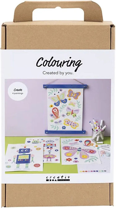 Creativ company hobbyset kleuren vlinder en robot in vrolijke kleuren