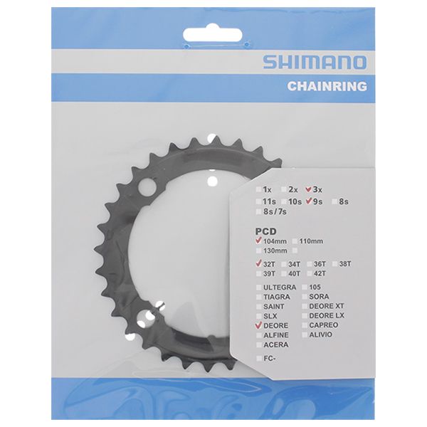 Load image into Gallery viewer, Shimano kettingblad Deore 9V 4-arm Y1LD98080 zwart 32T
