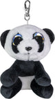 Lumo stars pluche sleutelhanger panda pan - knuffel 8,5 cm zwart wit.