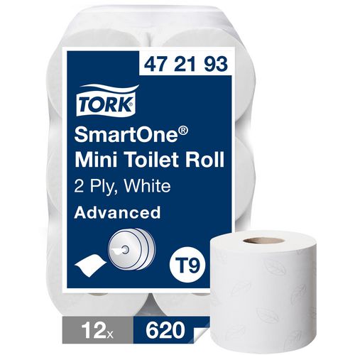 Toiletpapier tork t9 smartone advanced 2-laags wit