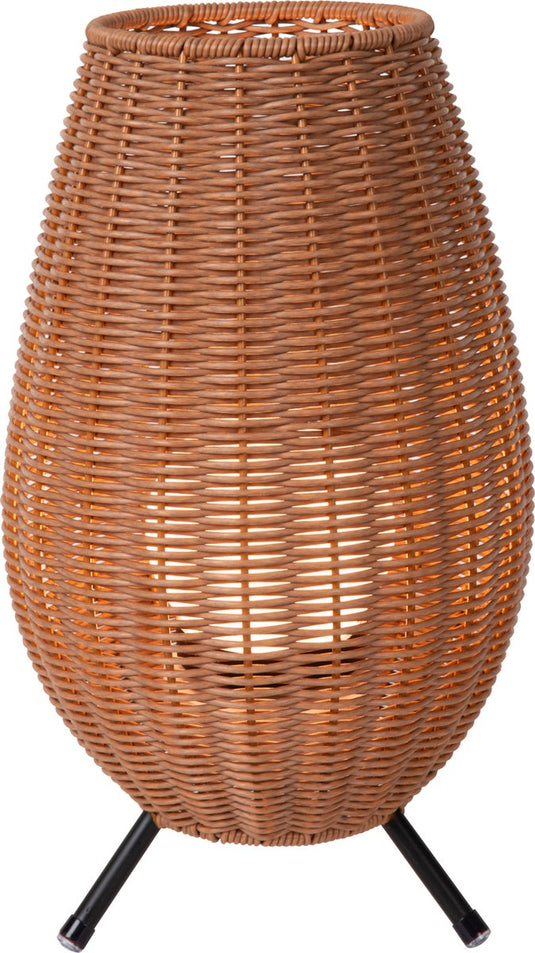 Lucide colin ip44 - oplaadbare tafellamp binnen buiten - accu batterij - led 3 stepdim - 1x3w 3000k - ip44 - naturel - japandi