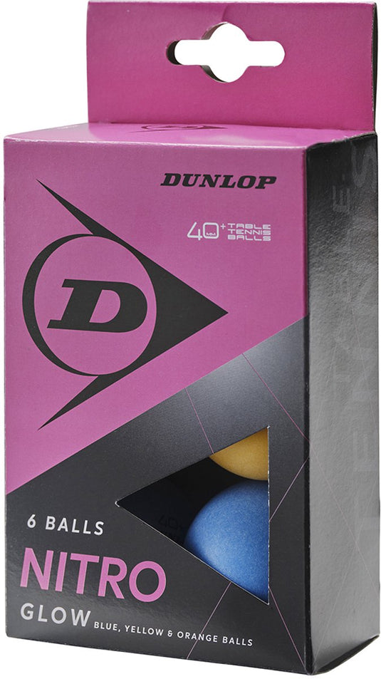 Dunlop nitro glow 40+ tafeltennisbal (6-pack)