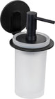 Wenko turbo-loc zeepdispenser bivio mat zwart aluminium - zeeppompje - zwart - zelfklevend - zonder boren