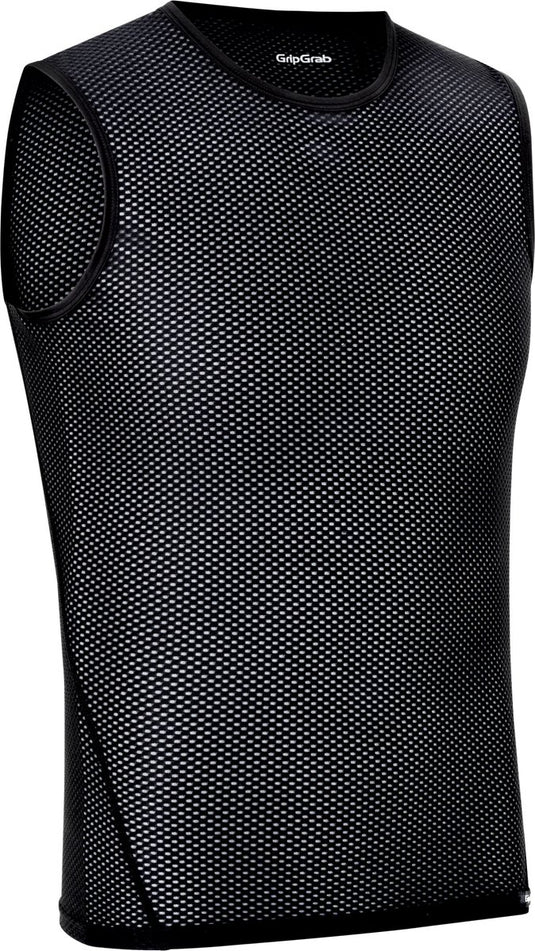 Gripgrab - ultralight mesh mouwloos base layer zomer fiets ondershirt polygiene zweethemd - zwart - heren - maat s