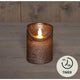 Anna's collection led rustiek stompkaars wax bewegende vlam op 3xaaa batterij met timer 7,5x10cm brons
