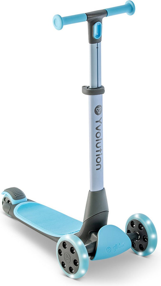 Yvolution - yglider nua blauw - vederlichte step met led wielen - maximaal belastbaar tot 50 kilo - geschikt van 3 tot 10 jaar
