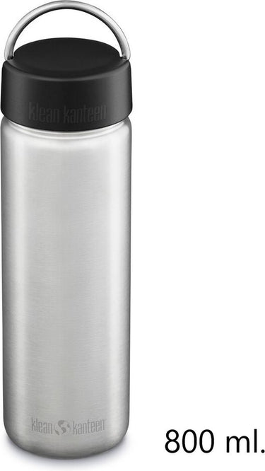 Klean kanteen wide single wall 800 ml 27oz - rvs zilver - met brede ringdop