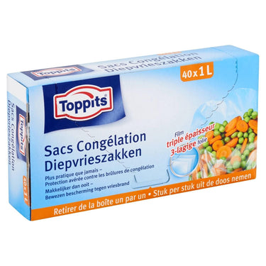 Melitta toppits diepvrieszakjes 1 liter pak a 40 stuks